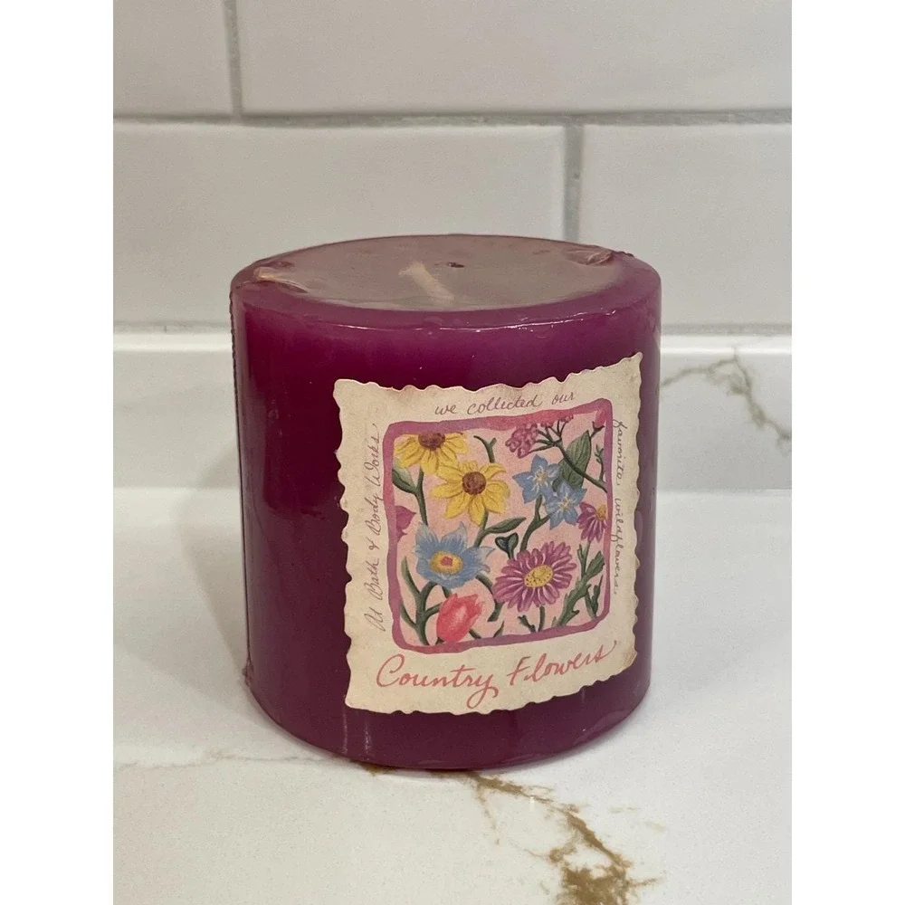 Vintage Bath & Body Works Country Flowers Candle 3
